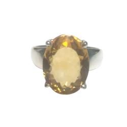 Bague en Citrine sertie en Argent 925 - Dans les Yeux de Gaïa