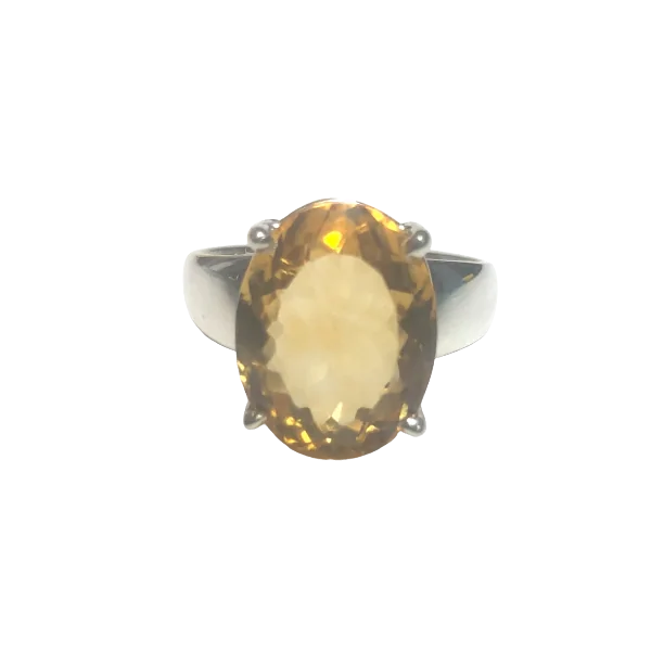 Bague en Citrine sertie en Argent 925 - Dans les Yeux de Gaïa