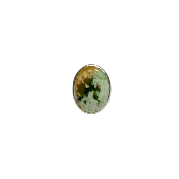 Bague en Agate mousse sertie en Argent 925 | Dans les Yeux de Gaïa