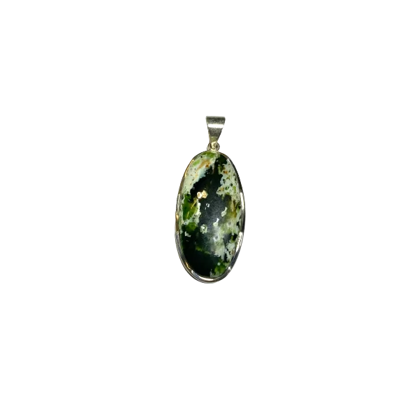 Pendentif en Agate Mousse serti sur Argent 925 | Dans les Yeux de Gaïa