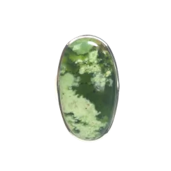Bague en Agate Mousse sertie en Argent 925 - Dans les Yeux de Gaïa