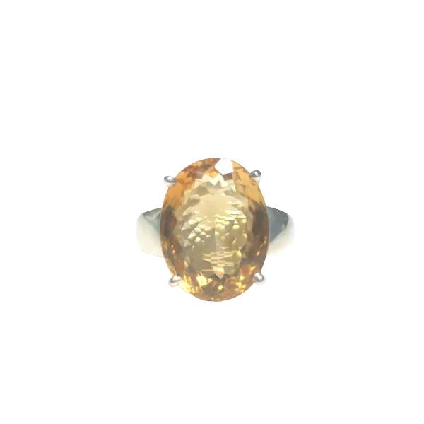 Bague en Citrine sertie en Argent 925 - Dans les Yeux de Gaïa