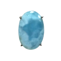 Bague en Larimar serti en Argent 925 1 - Dans les Yeux de Gaïa