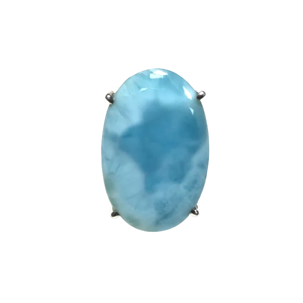 Bague en Larimar serti en Argent 925 1 - Dans les Yeux de Gaïa