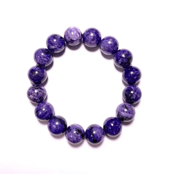 Bracelet en Charoïte véritable 14mm | Dans les yeux de Gaïa