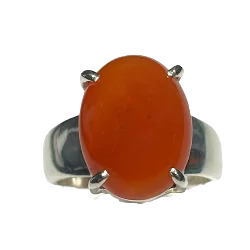 Bague en Cornaline sertie en Argent 925 1 | Dans les yeux de Gaïa