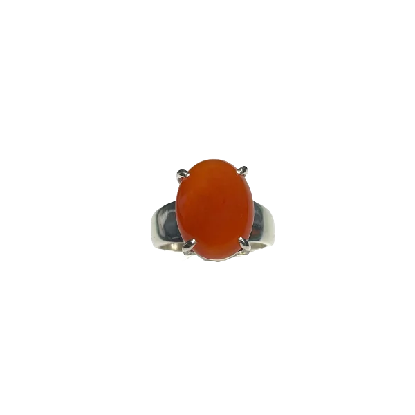 Bague en Cornaline sertie en Argent 925 1 | Dans les yeux de Gaïa