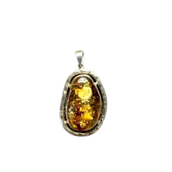 Pendentif ambre argent 925 | Dans les Yeux de Gaïa