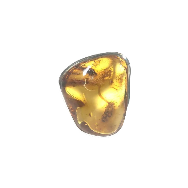 Bague en Ambre serti en Argent 925 - Dans les Yeux de Gaïa
