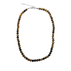 Collier Oeil de Tigre Perles Rondes 6 mm - Dans les Yeux de Gaïa