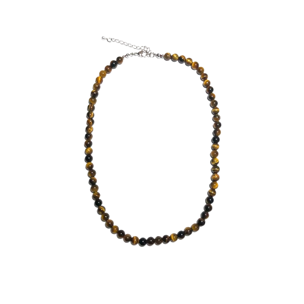 Collier Oeil de Tigre Perles Rondes 6 mm - Dans les Yeux de Gaïa