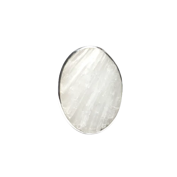 Bague en Scolécite sertie sur argent 925 - Dans les Yeux de Gaïa