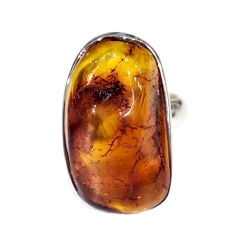 Bague en Ambre - face | Dans les Yeux de Gaïa
