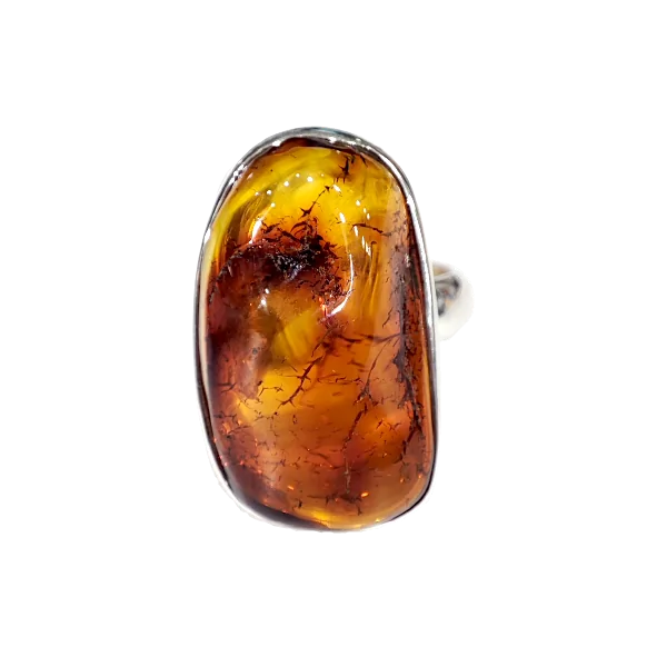 Bague en Ambre - face | Dans les Yeux de Gaïa