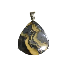 Pendentif en Schalenblende serti en Argent 925 - Dans les Yeux de Gaïa