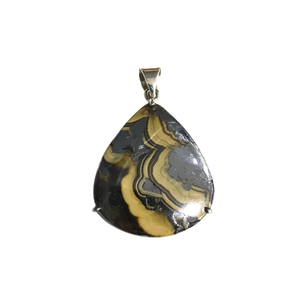 Pendentif en Schalenblende serti en Argent 925 - Dans les Yeux de Gaïa
