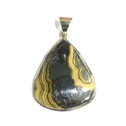 Pendentif en Schalenblende sertie en Argent 925 | Pendentifs en Minéraux | Dans les yeux de Gaïa