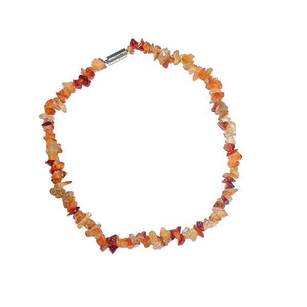 Collier chips en Cornaline rond| Dans les yeux de Gaïa