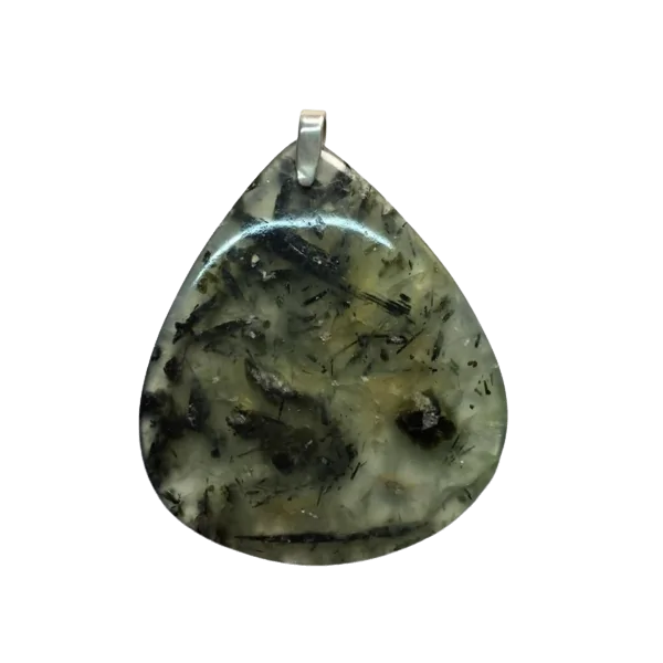 Pendentif en Prehnite monté sur de l'argent -1 | Dans les yeux de Gaïa