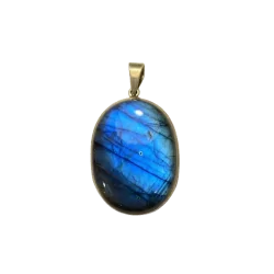 Pendentif en Labradorite sertie en Argent PLA68 | Dans les Yeux de Gaïa 1
