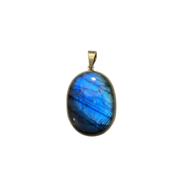 Pendentif en Labradorite sertie en Argent PLA68 | Dans les Yeux de Gaïa 1