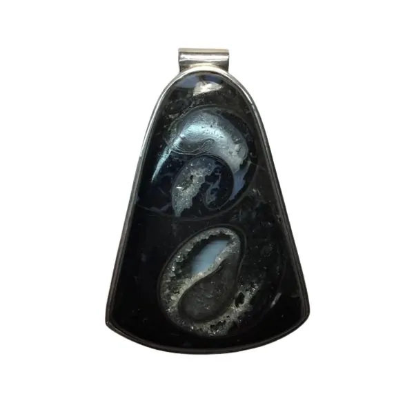 Pendentif en Colus Amonite Pyrite sur argent PAP3 | Dans les Yeux de Gaïa 1