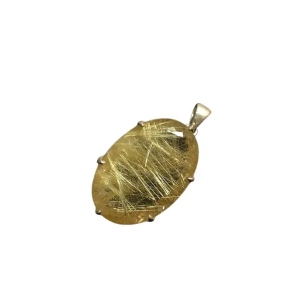 Pendentif en Quartz Rutile monté sur argent PQR1 | Dans les Yeux de Gaïa 1