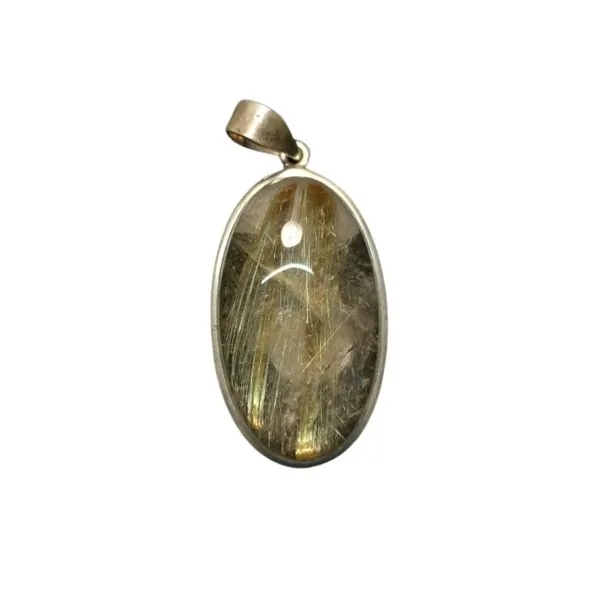 Pendentif en Quartz Rutile monté sur argent PQR3 | Dans les Yeux de Gaïa 1