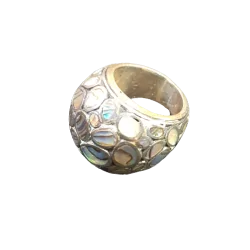 Bague avec incrustation en nacre - Haut| Dans les yeux de Gaïa
