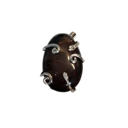 Pendentif en Quartz fumé serti sur métal argenté 1 | Dans les yeux de Gaïa