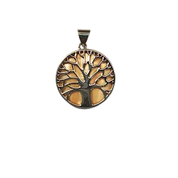 Pendentif arbre de vie nacré orangé 1 | Dans les yeux de Gaïa