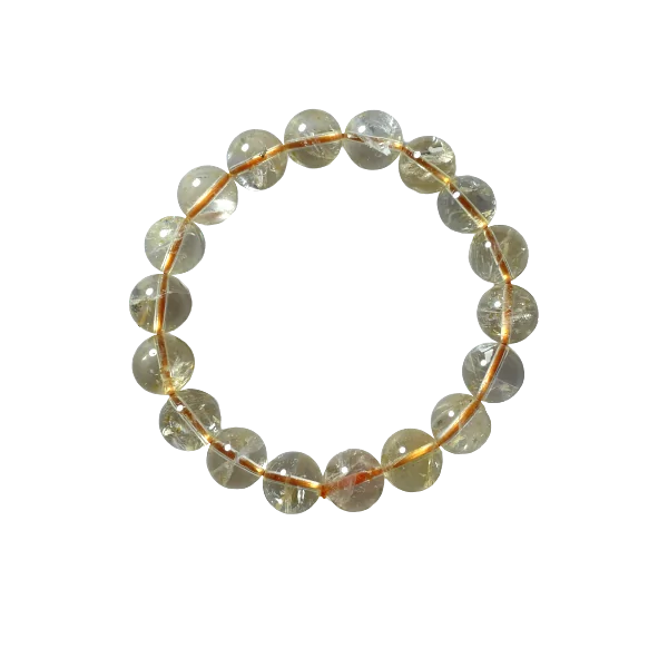 Bracelet en Citrine naturelle 10mm | Dans les Yeux de Gaïa