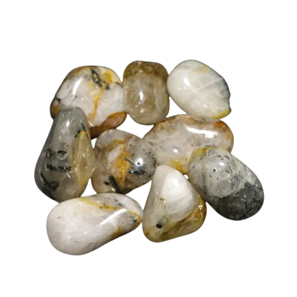 Pierre roulée Quartz Tourmaline - Lithothérapie |Dans les Yeux de Gaïa