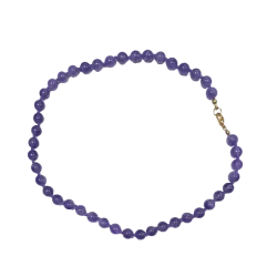 Collier Améthyste en perle ronde 8 mm - fermé| Dans les yeux de Gaïa