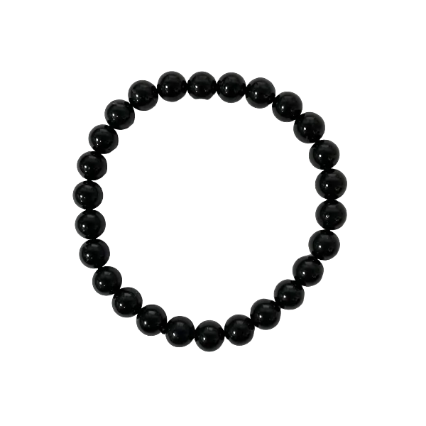 Bracelet en Tourmaline noire 8mm - taille homme | Dans les Yeux de Gaïa 1