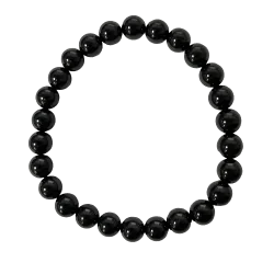 Bracelet en Spinelle noir 8mm - taille homme | Dans les Yeux de Gaïa 1