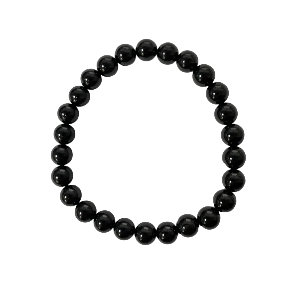 Bracelet en Spinelle noir 8mm - taille homme | Dans les Yeux de Gaïa 1