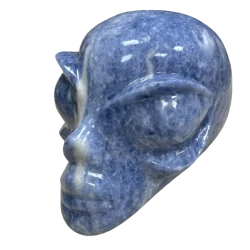 crâne alien en calcite bleue 1 | dans les yeux de Gaïa