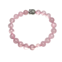 Bracelet Quartz Rose Bouddha 8mm | Bracelets en Pierres | Dans les yeux de Gaïa