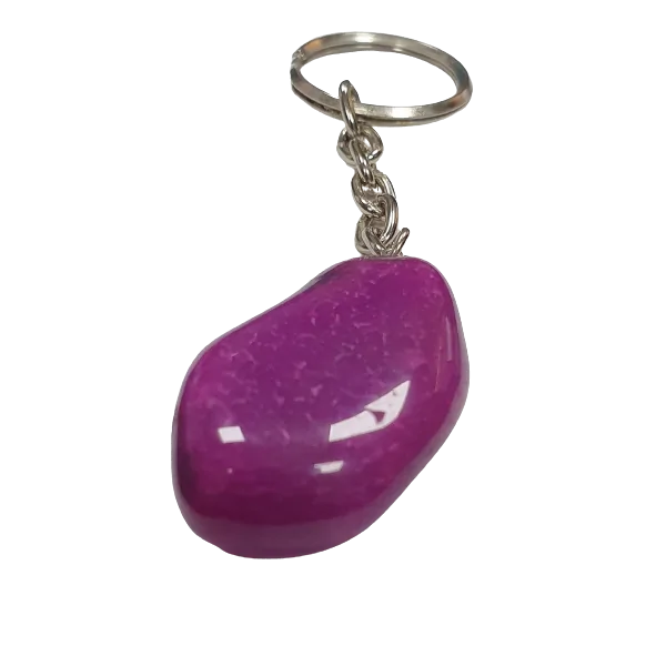 Porte clé Agate teintée - face | Dans les yeux de Gaïa
