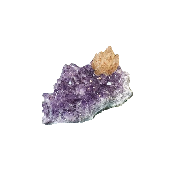 Améthyste Brute avec incrustation de Calcite -  face| Dans les yeux de Gaïa