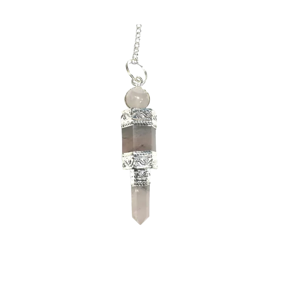 Pendule Tube en Quartz Rose | Pendules de Radiesthésie | Dans les yeux de Gaïa