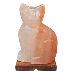 Lampe en Cristal de Sel en forme de Chat - face| Dans les yeux de Gaïa