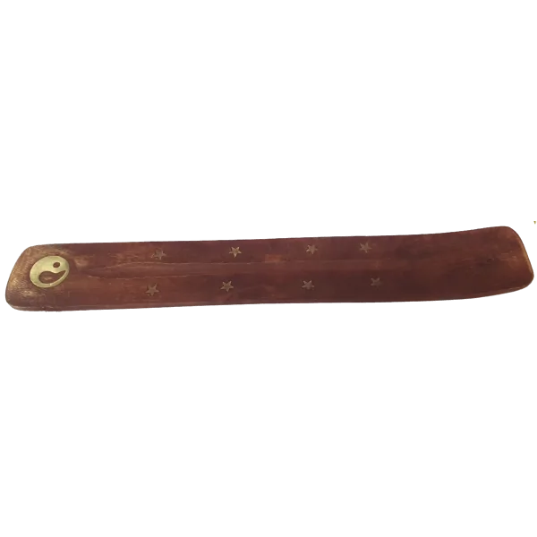 Porte encens en bois Symbole Yin et Yang - dessus | Dans les yeux de Gaïa