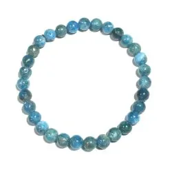 Bracelet Apatite bleue 6mm | Dans les Yeux de Gaïa