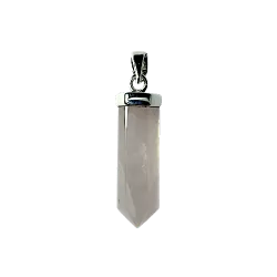 Pendentif point en Quartz Rose | Dans les Yeux de Gaïa