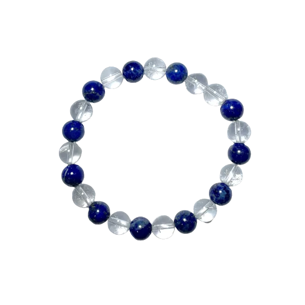 Bracelet en Lapis Lazuli et Cristal de roche | Dans les Yeux de Gaïa