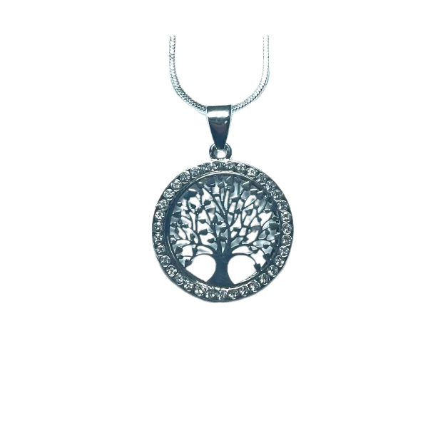 Pendentif arbre de vie en métal argenté | Dans les Yeux de Gaïa