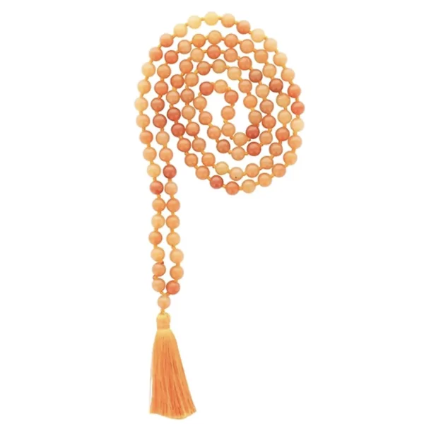 Mala 108 perles en Aventurine pêche | Dans les Yeux de Gaïa