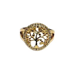 Bague réglable Arbre de Vie dorée | Bijoux métal | Dans les yeux de Gaïa